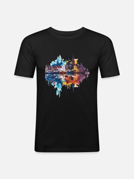 Hoorn - T-shirt près du corps Homme - noir