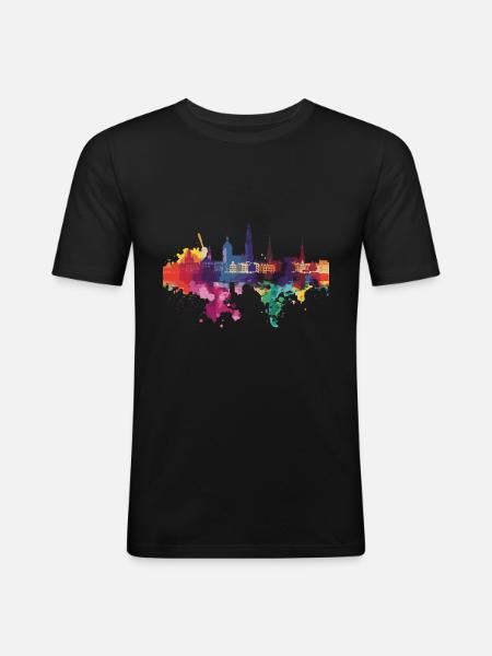 Roermond - Männer Slim Fit T-Shirt - Schwarz