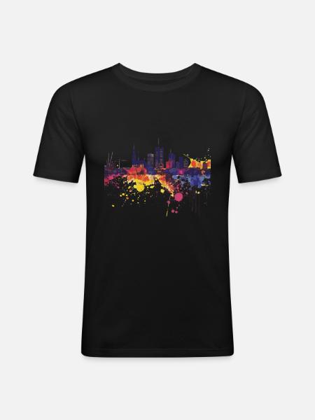Utrecht - Männer Slim Fit T-Shirt - Schwarz