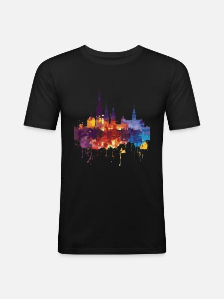 Sosnowiec - Men's Slim Fit T-Shirt - black