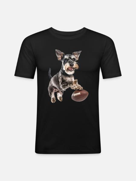 Zwergschnauzer - Männer Slim Fit T-Shirt - Schwarz