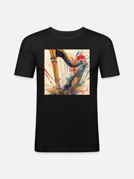 Harp - Men's Slim Fit T-Shirt - black