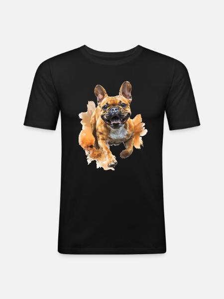 Bulldogge - Männer Slim Fit T-Shirt - Schwarz