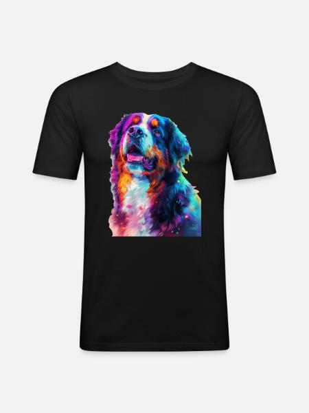 Berner Sennenhund - Männer Slim Fit T-Shirt - Schwarz
