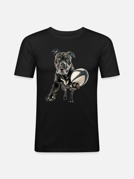 Cane Corso - Männer Slim Fit T-Shirt - Schwarz