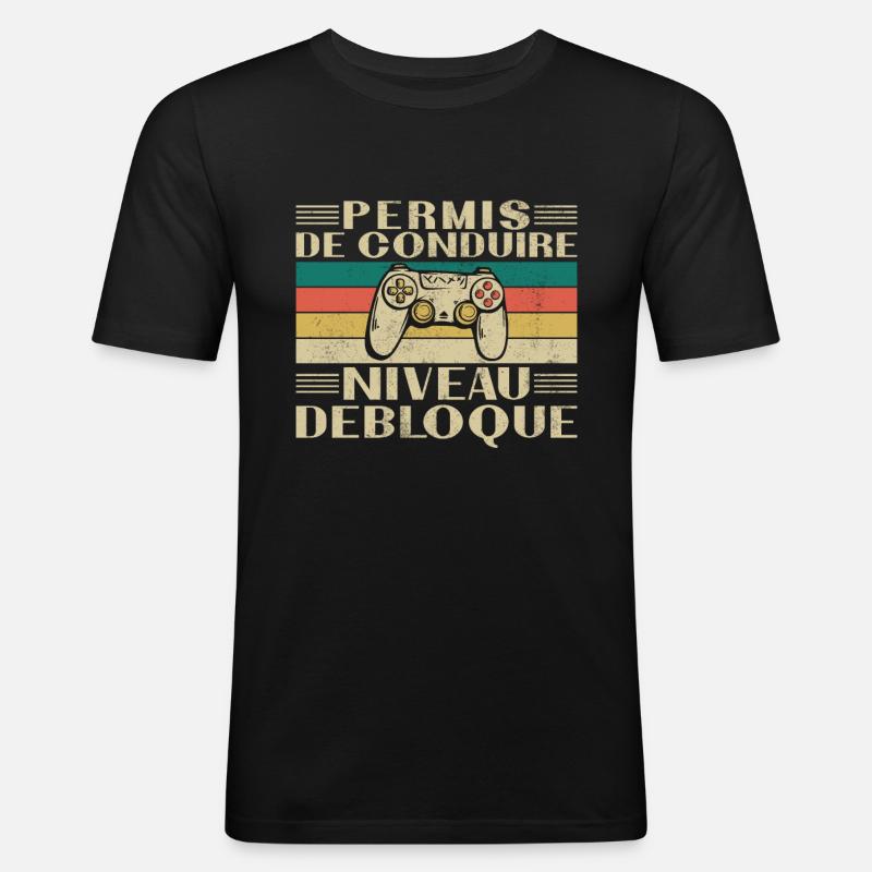 Führerscheinstufe freigeschaltet - Männer Slim Fit T-Shirt - Schwarz
