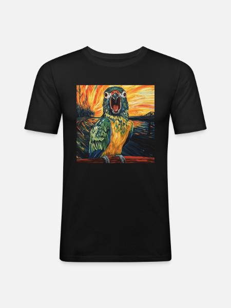 Sittiche - Männer Slim Fit T-Shirt - Schwarz
