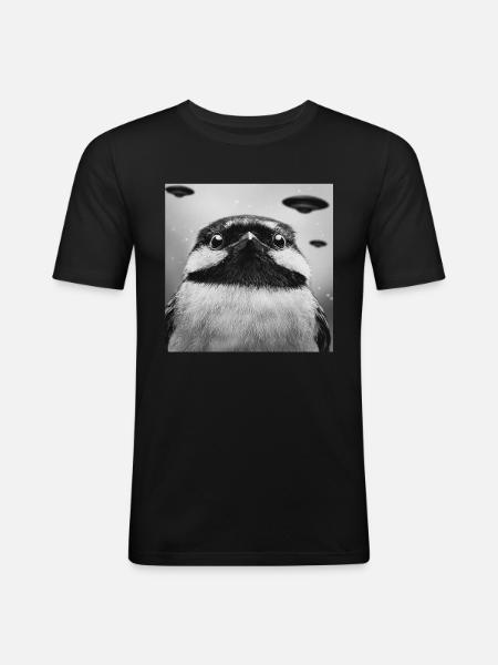 Meise - Männer Slim Fit T-Shirt - Schwarz