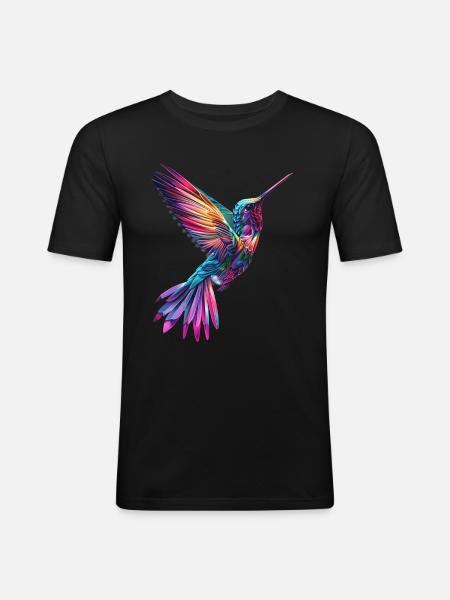 Kolibri - Männer Slim Fit T-Shirt - Schwarz