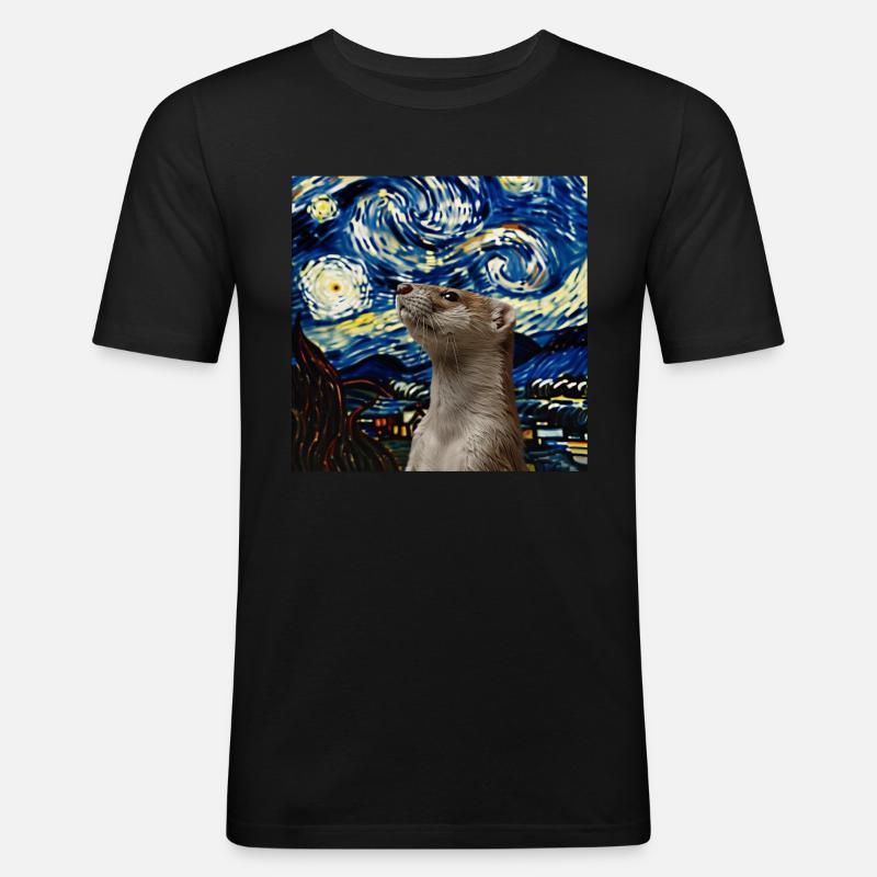 Wiesel - Männer Slim Fit T-Shirt - Schwarz