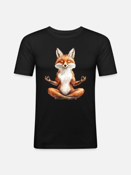 Fuchs - Männer Slim Fit T-Shirt - Schwarz