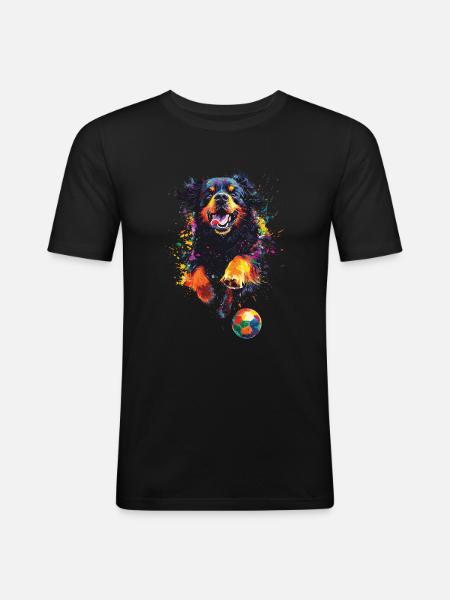 Neufundland - Männer Slim Fit T-Shirt - Schwarz