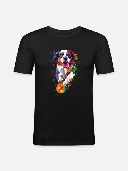 Bernhardiner - Männer Slim Fit T-Shirt - Schwarz