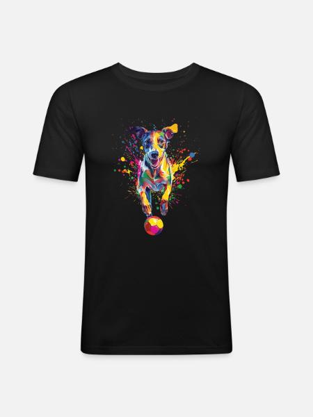 Whippet - Männer Slim Fit T-Shirt - Schwarz