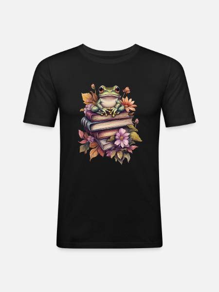 Frosch - Männer Slim Fit T-Shirt - Schwarz