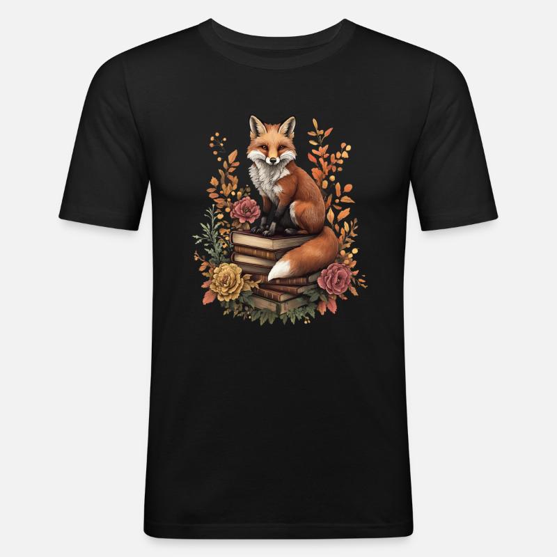 Fuchs - Männer Slim Fit T-Shirt - Schwarz