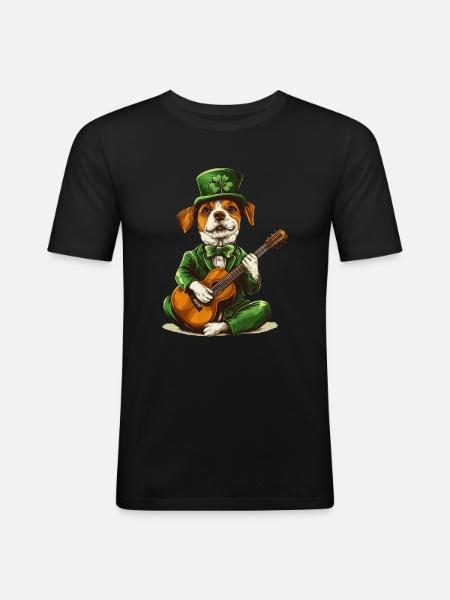 Hund - Männer Slim Fit T-Shirt - Schwarz