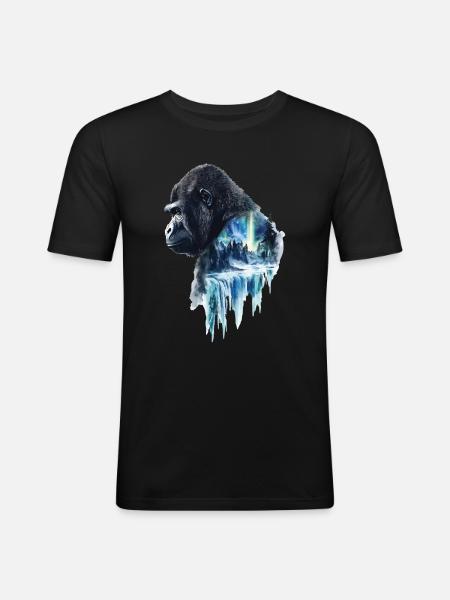 Gorilla - Männer Slim Fit T-Shirt - Schwarz