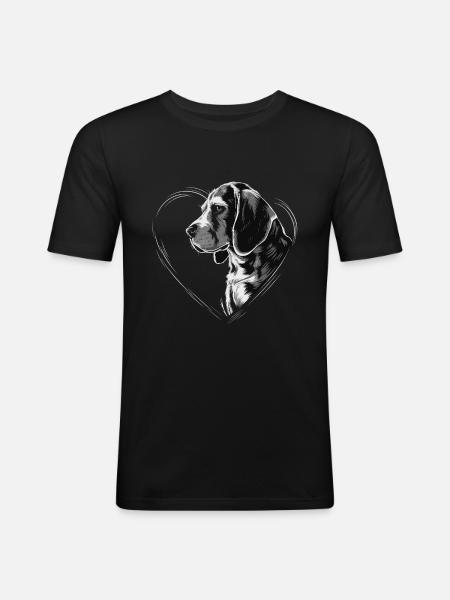 Beagle - Männer Slim Fit T-Shirt - Schwarz
