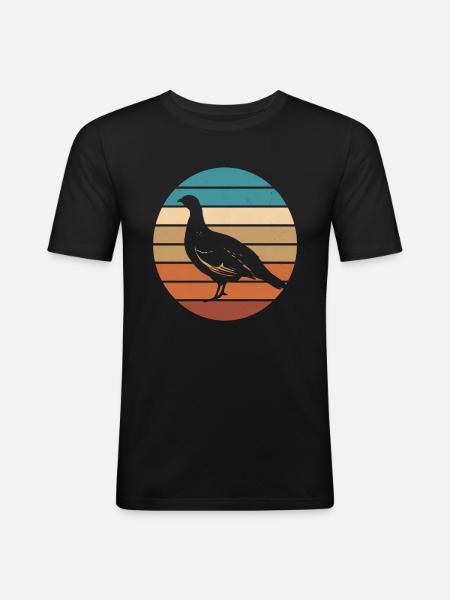 Auerhahn - Männer Slim Fit T-Shirt - Schwarz