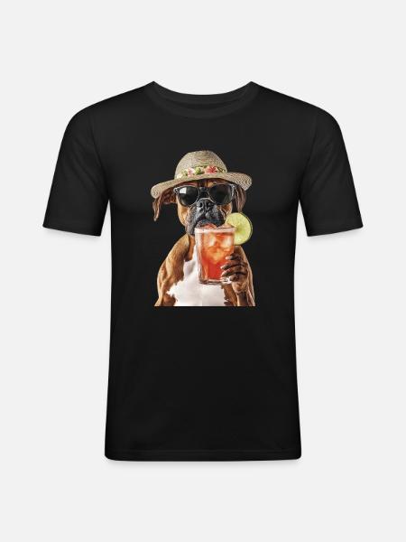 Boxer - Männer Slim Fit T-Shirt - Schwarz