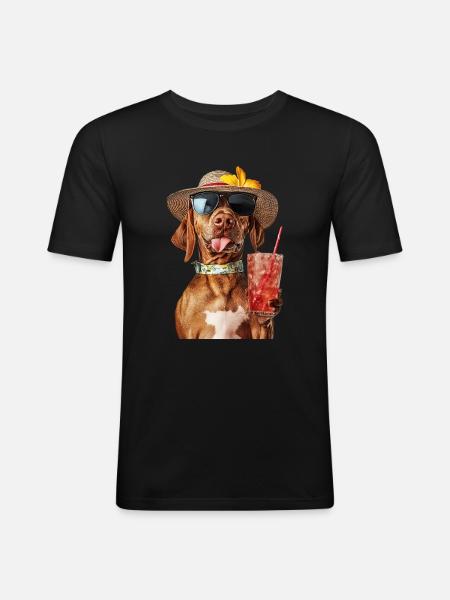 Rhodesian Pitbull Ridgeback - Männer Slim Fit T-Shirt - Schwarz