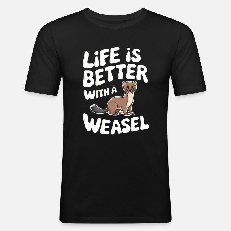 Wiesel - Männer Slim Fit T-Shirt - Schwarz