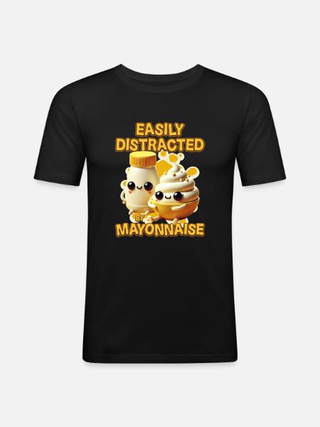 Mayonnaise - Männer Slim Fit T-Shirt - Schwarz