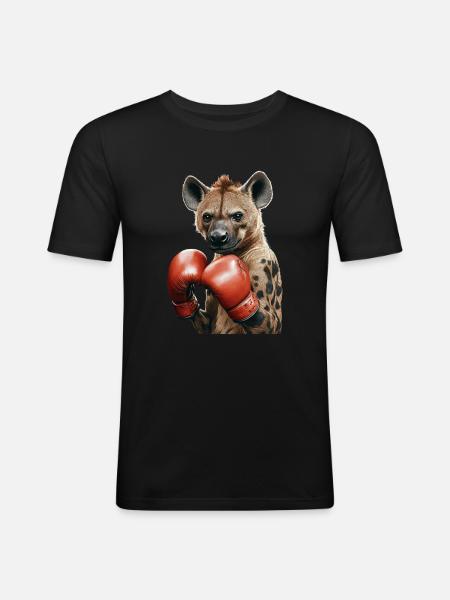 Hyäne - Männer Slim Fit T-Shirt - Schwarz