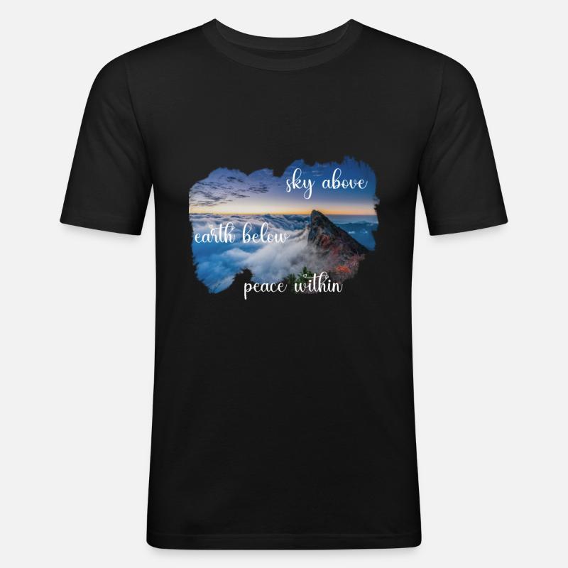 sky02 - Männer Slim Fit T-Shirt - Schwarz