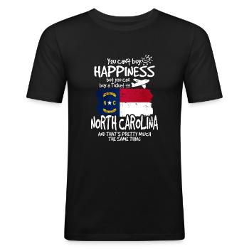 North Carolina - Männer Slim Fit T-Shirt - Schwarz - Vorne - Nik (191cm)