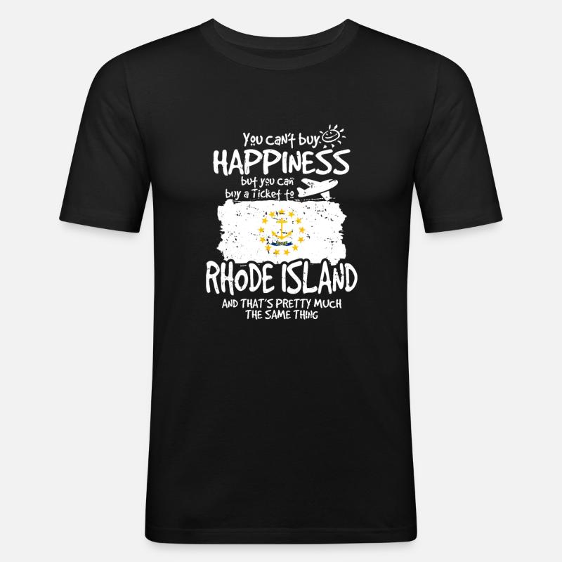 Rhode Island - Männer Slim Fit T-Shirt - Schwarz