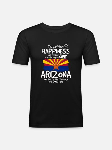 Arizona - Männer Slim Fit T-Shirt - Schwarz
