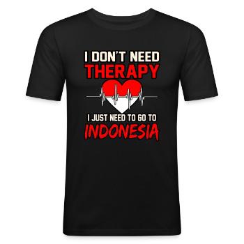 Indonesia - Men's Slim Fit T-Shirt - black - Front - Nik (191cm)