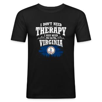Virginie - T-shirt près du corps Homme - noir - Devant - Nik (191cm)