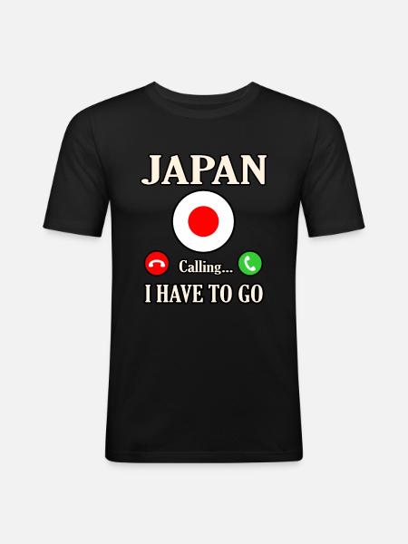 Japan - Männer Slim Fit T-Shirt - Schwarz