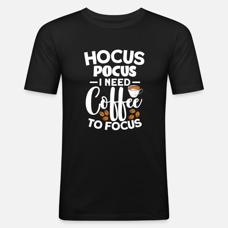 Kaffee - Männer Slim Fit T-Shirt - Schwarz