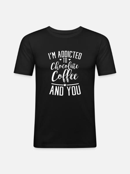 Kaffee - Männer Slim Fit T-Shirt - Schwarz