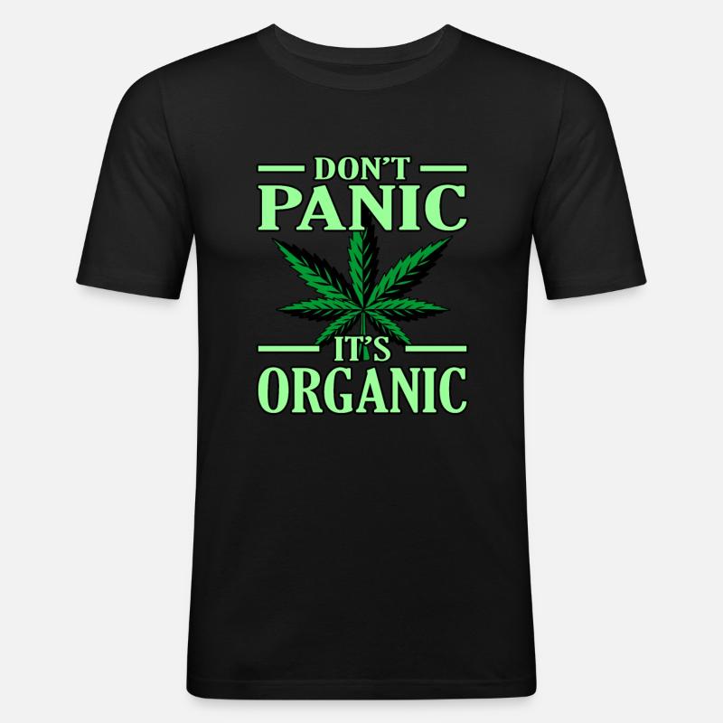Cannabis - Maglietta aderente da uomo - nero