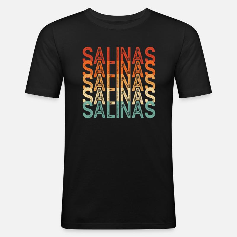 Salinas - Männer Slim Fit T-Shirt - Schwarz