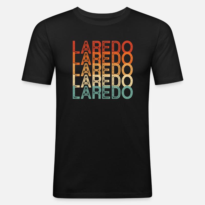 Laredo Texas - Männer Slim Fit T-Shirt - Schwarz