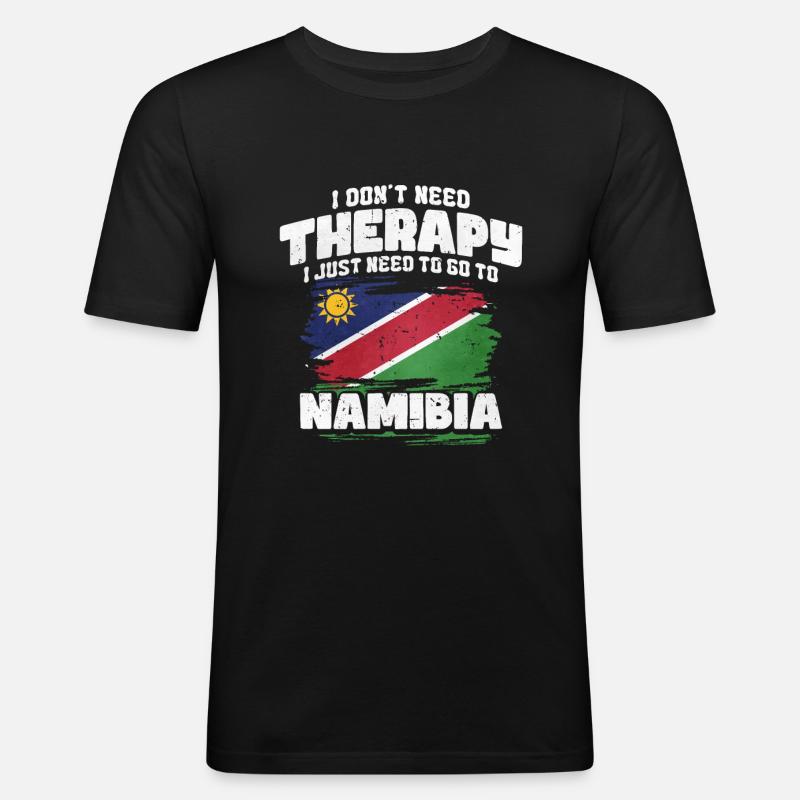 Namibia - Männer Slim Fit T-Shirt - Schwarz