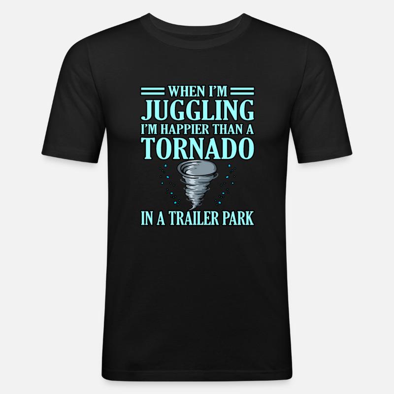 Tornado - Männer Slim Fit T-Shirt - Schwarz
