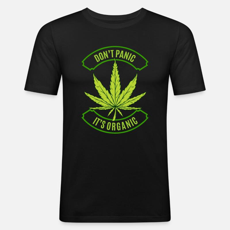 cannabis - T-shirt près du corps Homme - noir