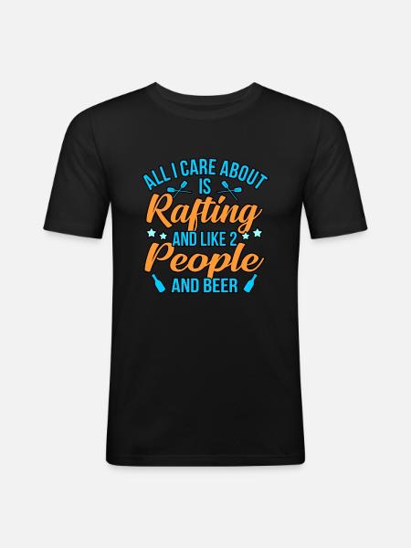 Rafting et bière - T-shirt près du corps Homme - noir