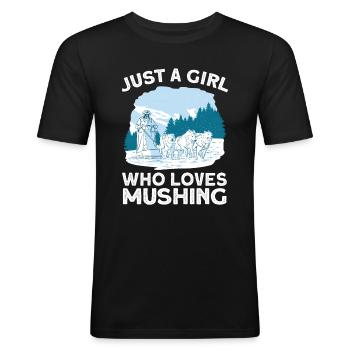 Sled Dog Racing Sled Dog Gift - Men's Slim Fit T-Shirt - black - Front - Nik (191cm)
