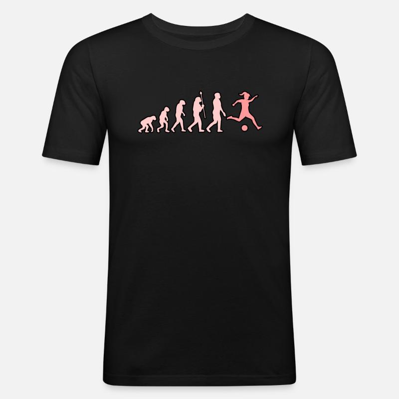 Fußball mädchen herzschlag - Männer Slim Fit T-Shirt - Schwarz