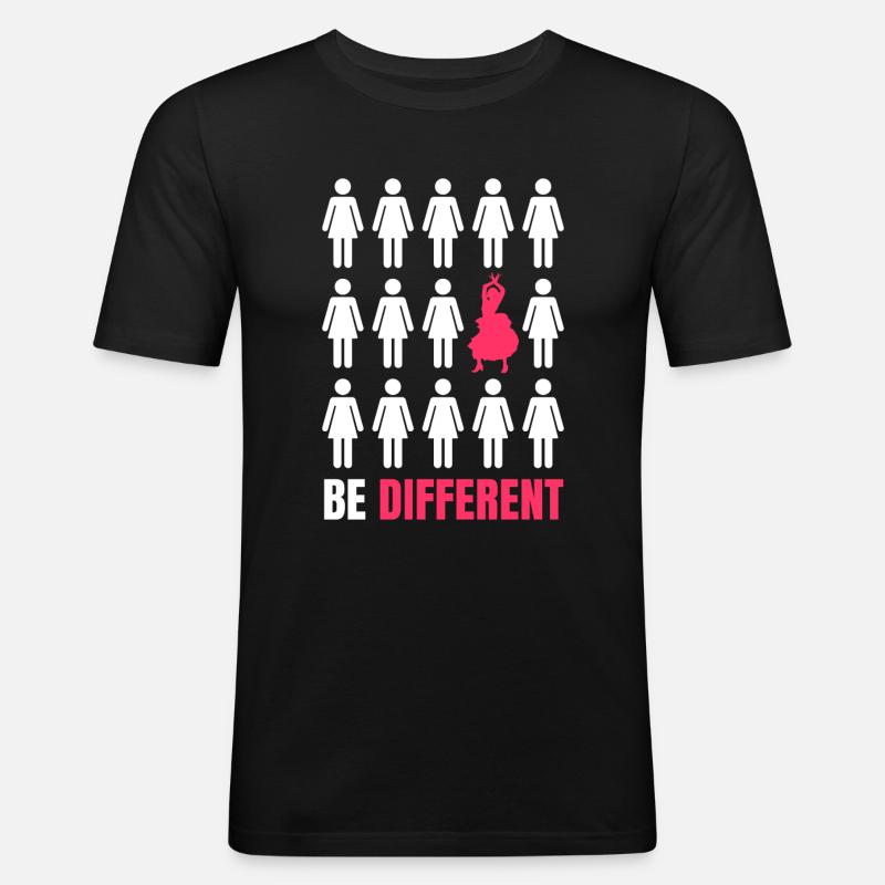 Flamenco - Männer Slim Fit T-Shirt - Schwarz