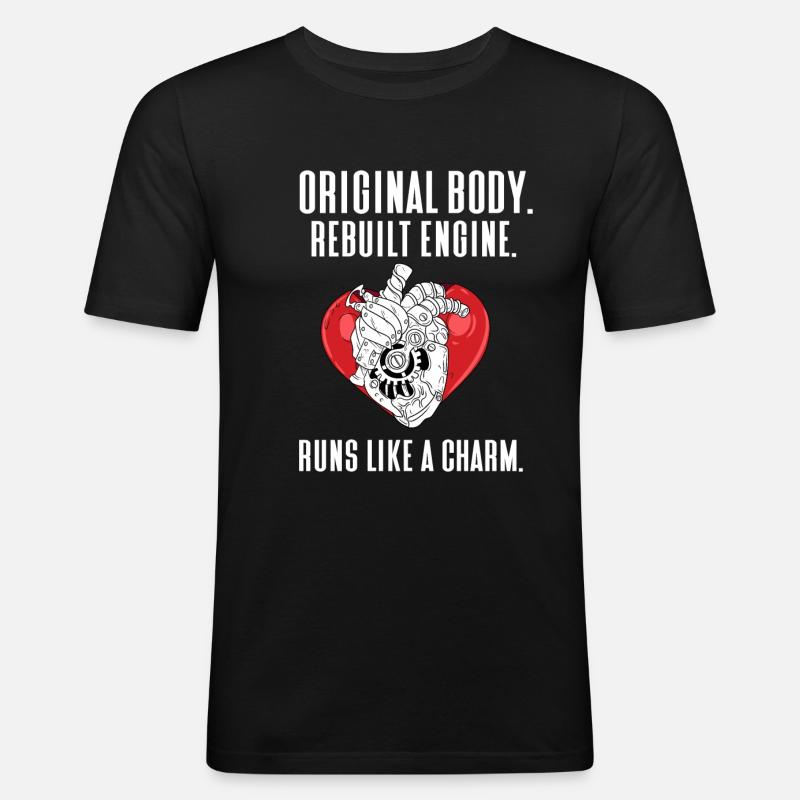 Operation Herz Geschenk - Männer Slim Fit T-Shirt - Schwarz