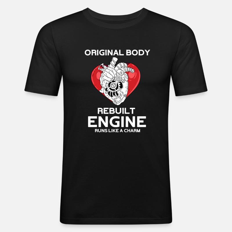 Operation Herz Geschenk - Männer Slim Fit T-Shirt - Schwarz